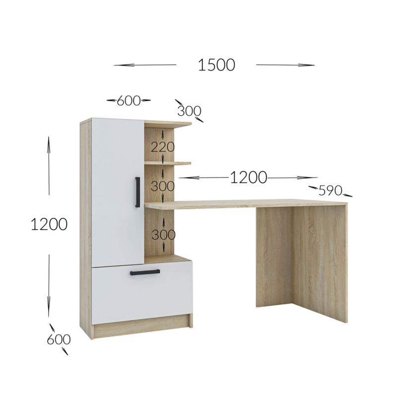 Γραφείο Standart Σονόμα Λευκό 150x59x120εκ