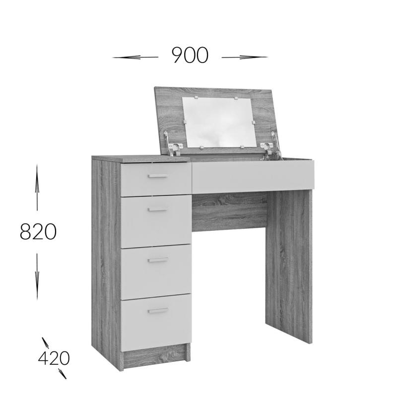 Τουαλέτα Tab Χρυσό Δρυς-Γραφίτη 90x42x82-110cm