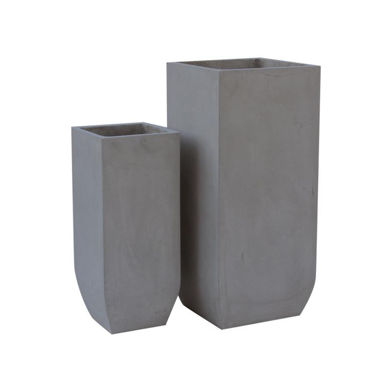 FLOWER POT-1  Set 2 τεμαχίων Cement Grey