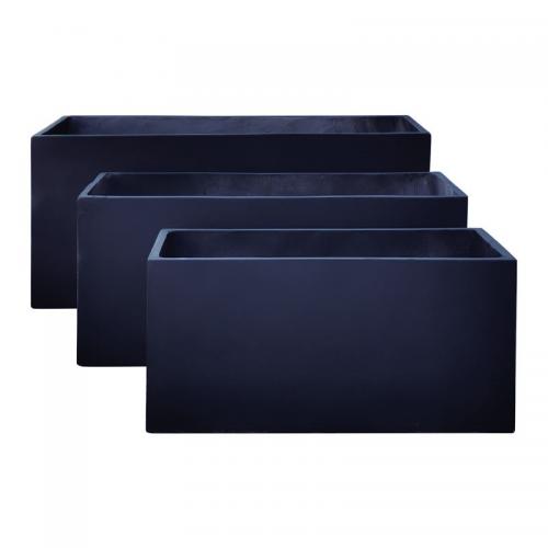 FLOWER POT-12 Set 3 τεμαχίων: 80x40x40cm + 100x45x45cm + + 122x55x55 Απόχρωση Dark Grey