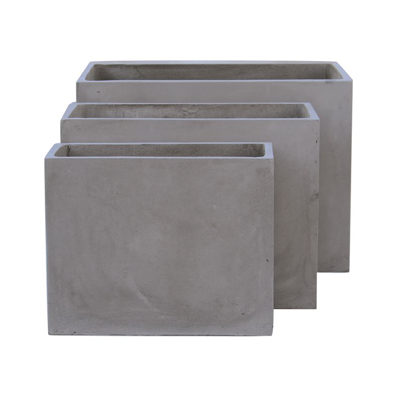 FLOWER POT-2  Set 3 τεμαχίων Cement Grey