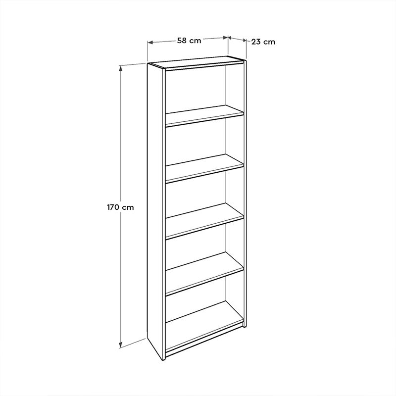 Βιβλιοθήκη Max Megapap σε χρώμα κίτρινο 58x23x170εκ.