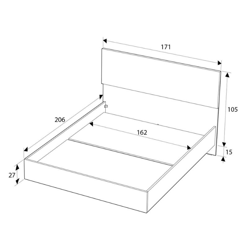 Κρεβάτι Oryana Megapap χρώμα καρυδί 160x200εκ.