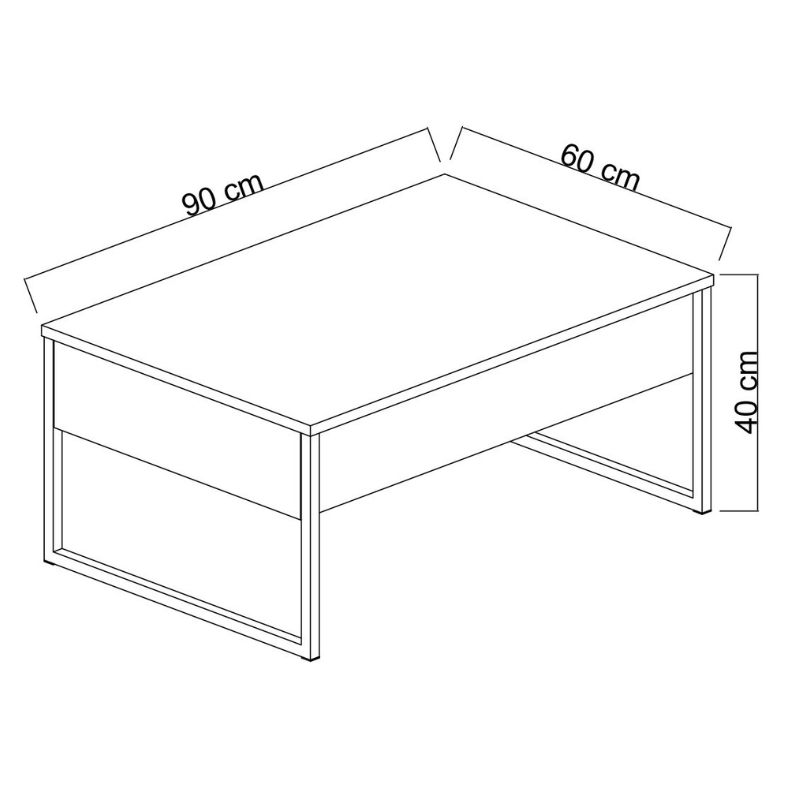 Τραπεζάκι σαλονιού Luxe Megapap χρώμα travertine - χρυσό 90x60x40εκ.