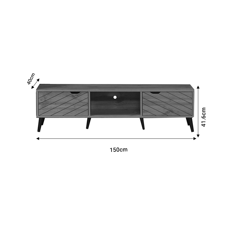 Έπιπλο τηλεόρασης Thelma pakoworld sonoma μελαμίνης 150x40x41.6εκ