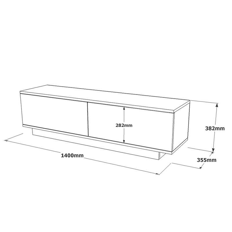 Έπιπλο τηλεόρασης Zoeva pakoworld λευκό 140x.35x38.2εκ