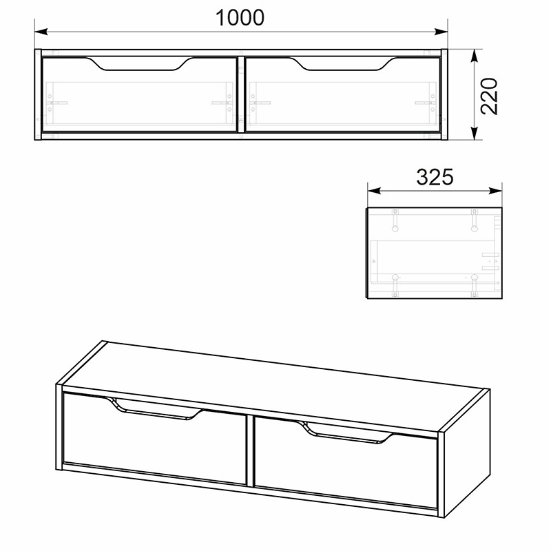 Κονσόλα-τουαλέτα Alberto pakoworld κρεμαστή καρυδί 100x32.5x22εκ