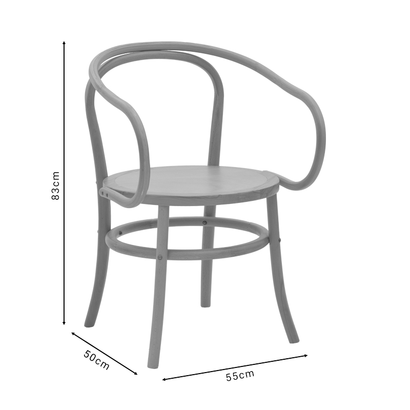 Πολυθρόνα Verfie pakoworld φυσικό ξύλο οξιάς 55x50x83εκ