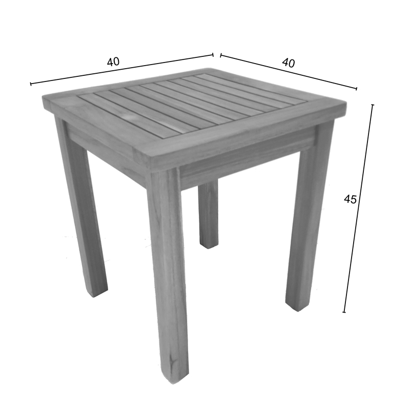 Τραπέζι Noly pakoworld teak ξύλο σε φυσική απόχρωση 40x40x45εκ