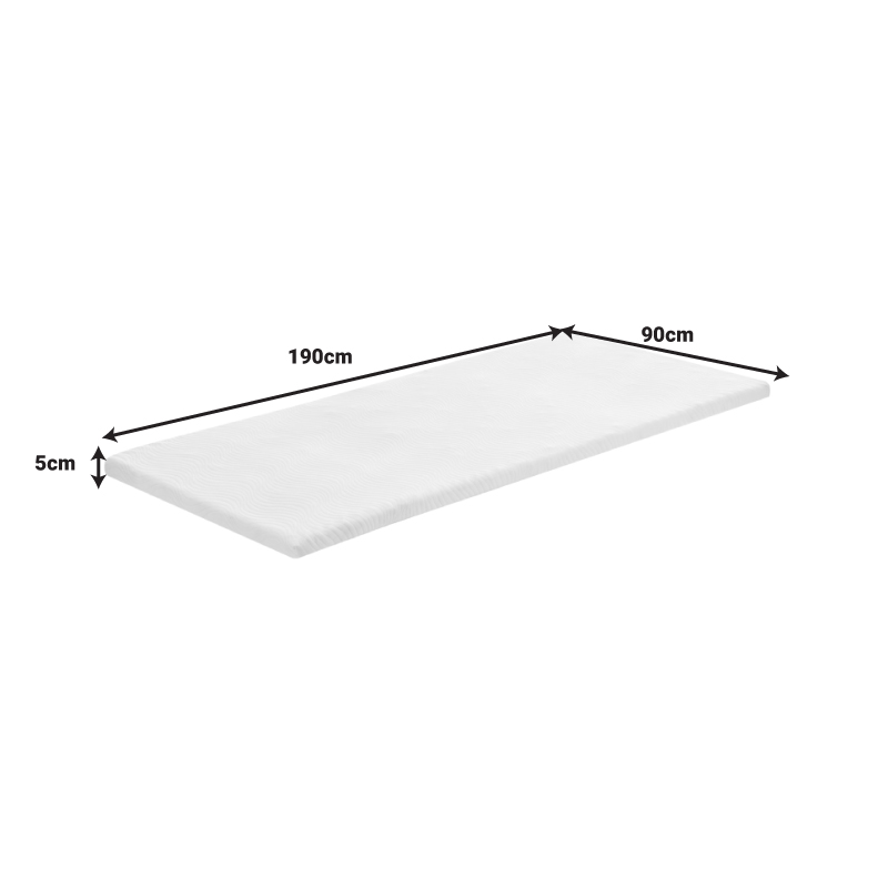 Ανώστρωμα Casmeriane pakoworld λευκό ύφασμα-memory foam 90x190x5εκ