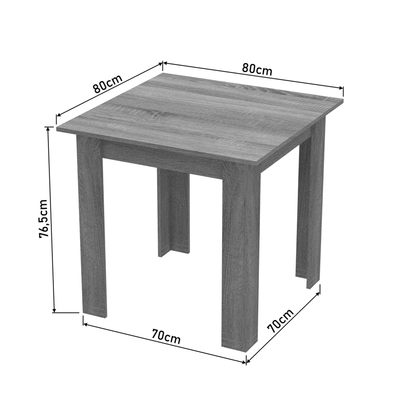 Τραπέζι Manka I pakoworld μελαμίνη σε wenge απόχρωση 80x80x77εκ