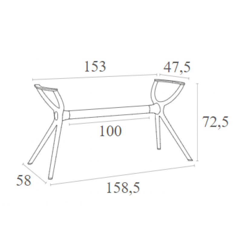 AIR ΒΑΣΗ BLACK XL 158,5X58X72,5εκ. ΠΟΛ/ΝΙΟΥ