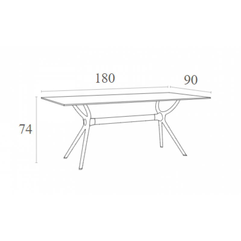 AIR ΤΡΑΠΕΖΙ 180Χ90Χ74εκ. WHITE LAMINATE 12mm