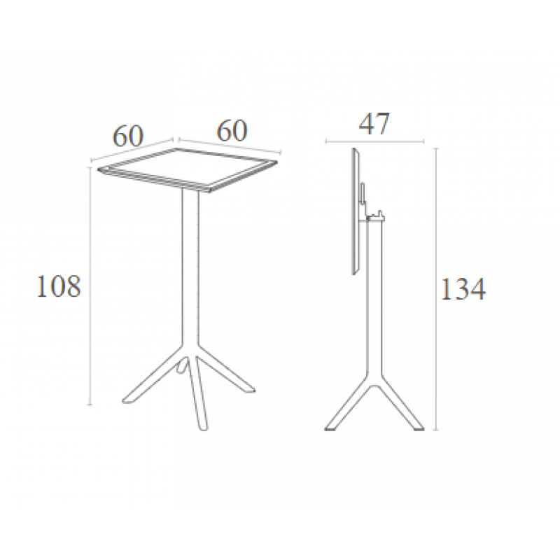 SKY TAUPE BAR 60Χ60Χ108εκ.ΠΤΥΣ/ΝΟ ΤΡΑΠ. ΠΟΛ/ΝΙΟΥ