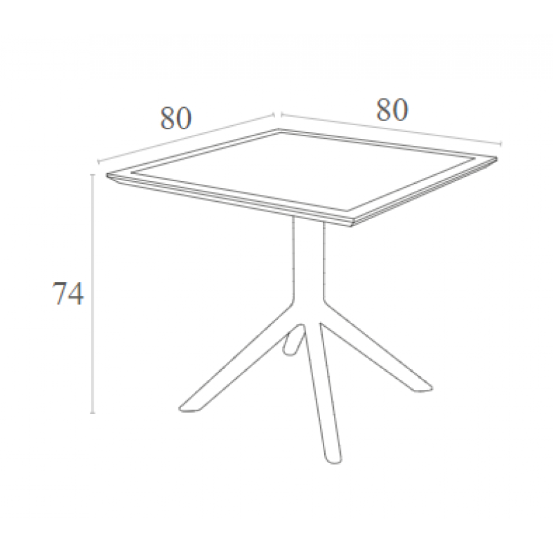 SKY WHITE 80X80X74εκ. ΤΡΑΠΕΖΙ ΠΟΛ/ΝΙΟΥ