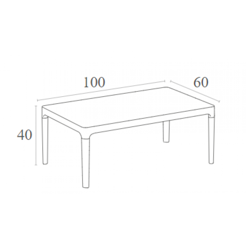 SKY TAUPE 100Χ60Χ40εκ. ΤΡΑΠΕΖΙ ΠΟΛ/ΝΙΟΥ