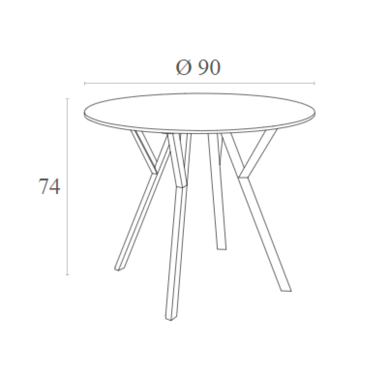 MAX ΤΡΑΠΕΖΙ Φ90Χ74εκ. WHITE LAMINATE 12mm