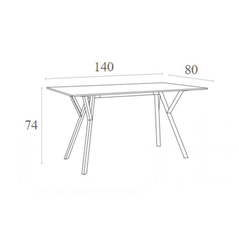 MAX ΤΡΑΠΕΖΙ 140X80Χ74εκ. WHITE LAMINATE 12mm