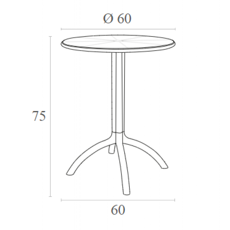 OCTOPUS Φ60Χ75εκ.TAUPE ΤΡΑΠΕΖΙ ΠΟΛ/ΝΙΟΥ