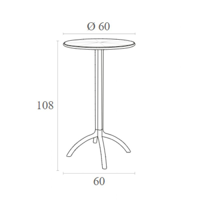 OCTOPUS BAR Φ60Χ108εκ.DARK GREY ΠΟΛ/ΝΙΟΥ