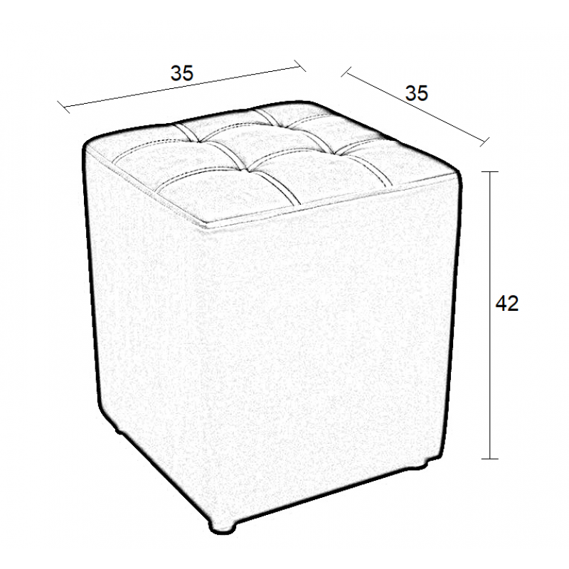 CUBE WHITE PU ΣΚΑΜΠΟ 35X35X42εκ.