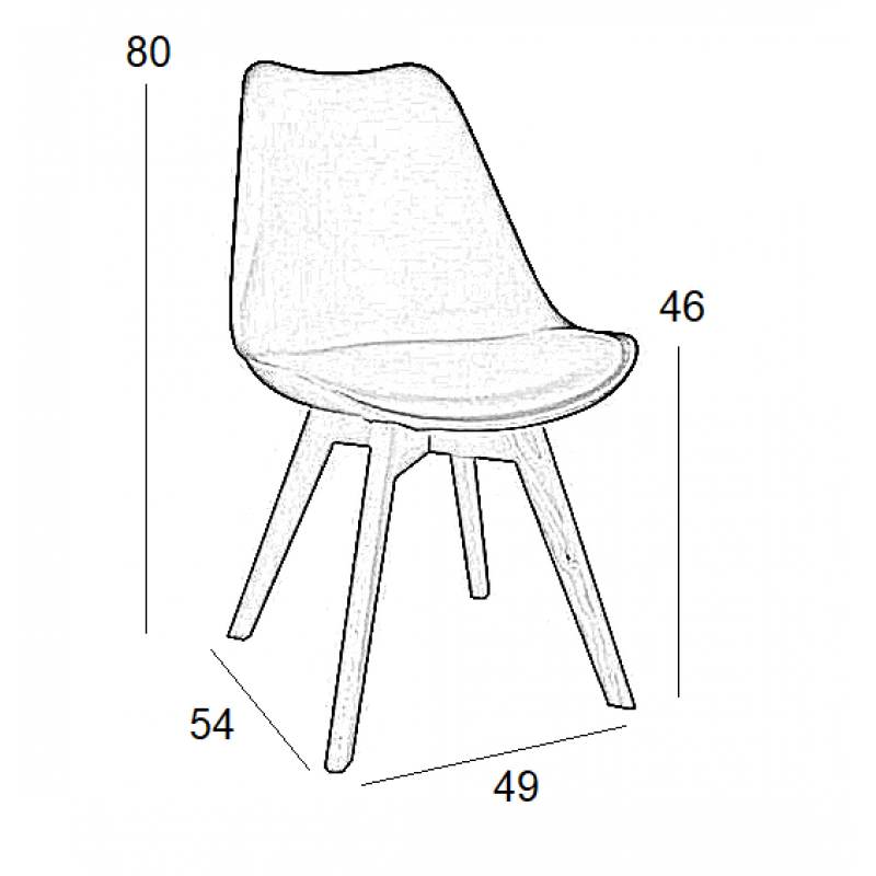 Καρέκλα Τραπεζαρίας Ξύλινη 4τμχ Logan Plus Cappuccino PP 49x54x46-80εκ.