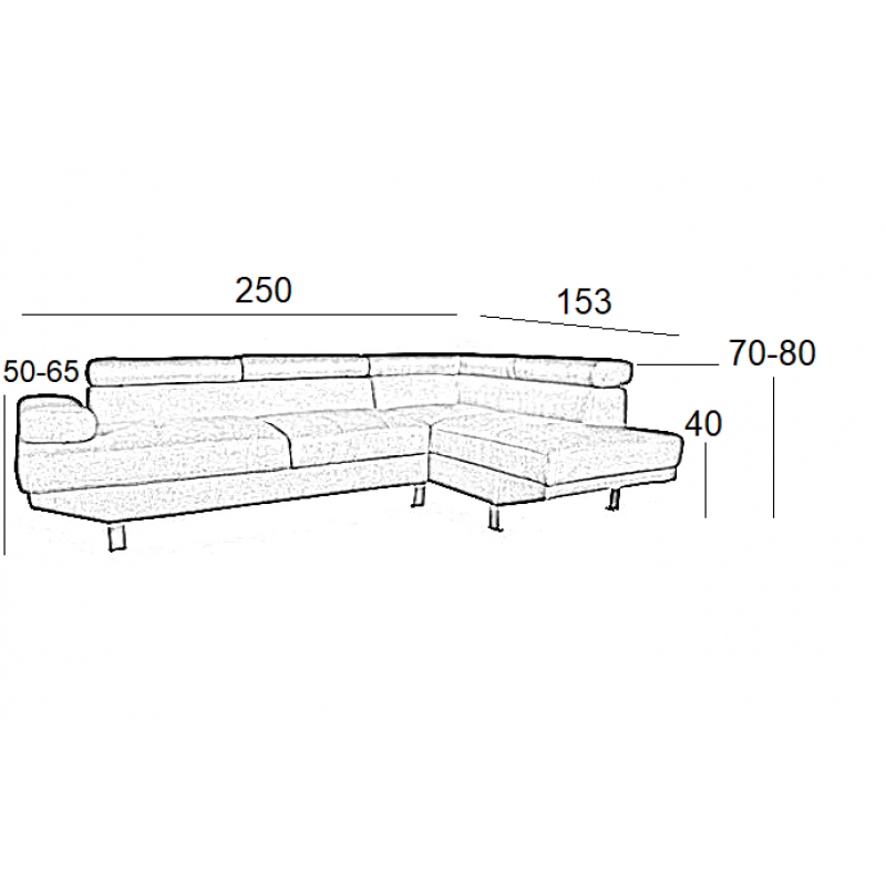 CORNER GREY ΥΦΑΣΜΑ ΑΡΙΣΤΕΡΗ ΓΩΝΙΑ 250X153εκ.